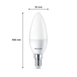 Philips LED-Kerze E14 4,9W 470m 2.700K Matt 6er -Laden Für Heimbeleuchtung 10004539 2
