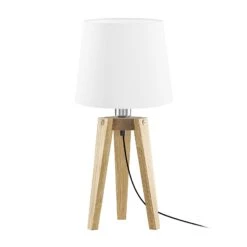 HerzBlut Anni Tischleuchte, Asteiche Natur/weiß