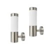 Lindby Aleeza LED-Solarwandlampe Edelstahl 2er-Set -Laden Für Heimbeleuchtung 10012143