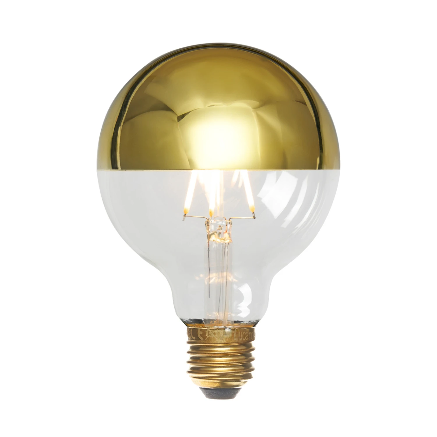 Lucande E27 3,8W LED-Kopfspiegellampe G95, 2700K Gold 5er 4 Lucande E27 3,8W LED-Kopfspiegellampe G95, 2700K Gold 5er – Bild 2