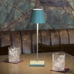 LED-Akku-Tischlampe Nuindie Rund, 38cm, Salbeigrün