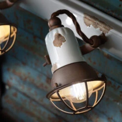 Wandlampe C1676/1 Mit Korb, Zweiflammig, Weiß 9 Wandlampe C1676/1 Mit Korb, Zweiflammig, Weiß -Laden Für Heimbeleuchtung 3517172 3