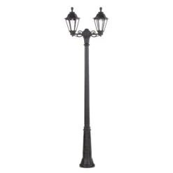 LED-Mastleuchte Ricu Bisso/Rut 2flg. 2700K Schwarz