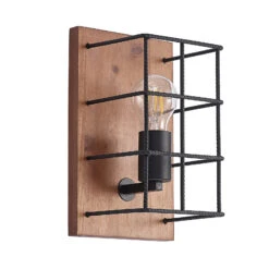 Lindby Mireille Käfig-Wandlampe Mit Holz, 1-fl. 13 Lindby Mireille Käfig-Wandlampe Mit Holz, 1-fl. -Laden Für Heimbeleuchtung 4018412 2