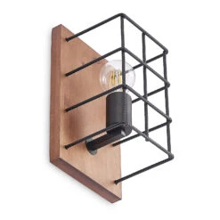 Lindby Mireille Käfig-Wandlampe Mit Holz, 1-fl. 16 Lindby Mireille Käfig-Wandlampe Mit Holz, 1-fl. -Laden Für Heimbeleuchtung 4018412 5