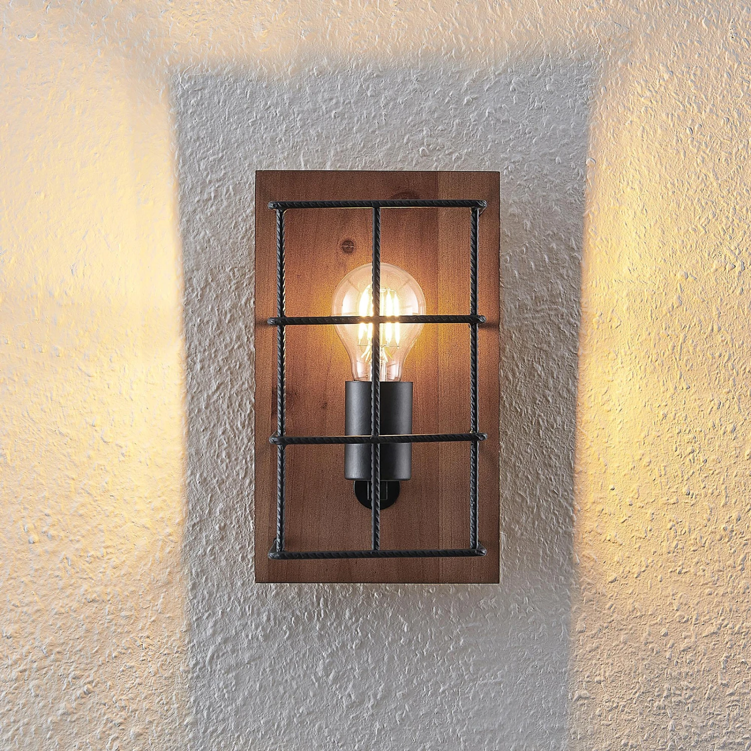 Lindby Mireille Käfig-Wandlampe Mit Holz, 1-fl. 9 Lindby Mireille Käfig-Wandlampe Mit Holz, 1-fl. – Bild 7