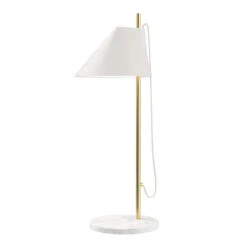 Louis Poulsen Marmor-Tischlampe Yuh Brass, Weiß
