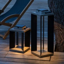 Solarlaterne Teckalu, Duratek/Alu Schwarz, 65,5cm -Laden Für Heimbeleuchtung 6112038 8