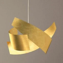 Blattgoldbesetzte Hängeleuchte Ella In Edlem Look