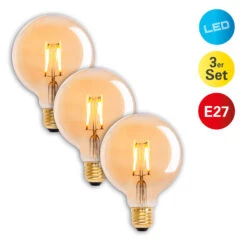 LED-Globelampe E27 4,1W 310lm Warmweiß Gold 3erSet -Laden Für Heimbeleuchtung 7001345 3
