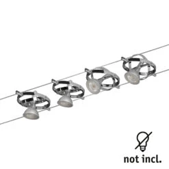 Paulmann Cardan Seilsystem 4fl. Chrom Matt/chrom -Laden Für Heimbeleuchtung 7602920 2