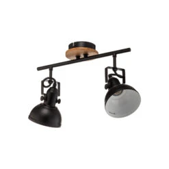 Lindby Trinela Strahler Mit Holz, Zweiflammig -Laden Für Heimbeleuchtung 8032408 2