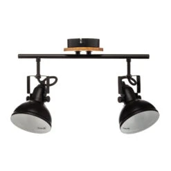 Lindby Trinela Strahler Mit Holz, Zweiflammig -Laden Für Heimbeleuchtung 8032408 3