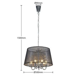 Lindby Talisha Organza-Pendellampe, Schwarz -Laden Für Heimbeleuchtung 8032575 3