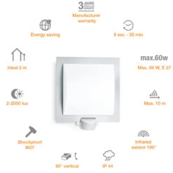 STEINEL L 20 S Außenwandleuchte Sensor, Edelstahl -Laden Für Heimbeleuchtung 8505602 3