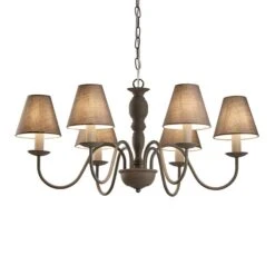 Kronleuchter Fatima, Grau, Sechsflammig