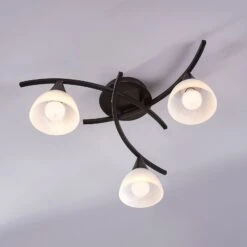 Dreiflammige Deckenlampe Della, Schwarz-gold -Laden Für Heimbeleuchtung 9620970 2