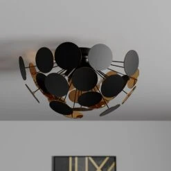 Schwarz-goldene Deckenlampe Kinan -Laden Für Heimbeleuchtung 9621167 2