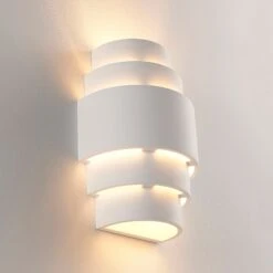 Lindby Marit Gips-Wandleuchte, Stufenförmig -Laden Für Heimbeleuchtung 9621331 5