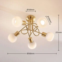 Deckenlampe Elaina, 5-fl, Messing, Mit Abstand -Laden Für Heimbeleuchtung 9621682 3