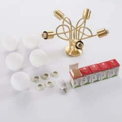 Deckenlampe Elaina, 5-fl, Messing, Mit Abstand -Laden Für Heimbeleuchtung 9621682 7