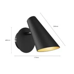 Lucande Wibke Wandleuchte In Schwarz -Laden Für Heimbeleuchtung 9624461 6