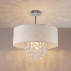 Lindby Estera Deckenleuchte Mit Behang, Weiß -Laden Für Heimbeleuchtung 9626840 4