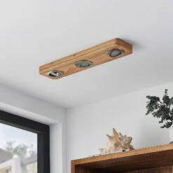 Lindby Mikari LED-Deckenleuchte Aus Holz, 3-fl. -Laden Für Heimbeleuchtung 9627413 2