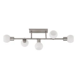 Lindby Biscala Deckenlampe 5fl. Nickel/opal -Laden Für Heimbeleuchtung 9627868 5