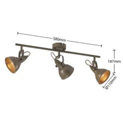 Lindby Julin Strahler, Dreiflammig, Dunkelgrau -Laden Für Heimbeleuchtung 9628087 4