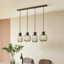 Lucande Lomeris Hängelampe, Vierflammig, Rauchgrau -Laden Für Heimbeleuchtung 9920040 1