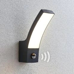 LED-Außenwandlampe Ilvita, Anthrazit, Mit Sensor