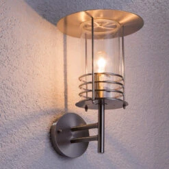 Außenwandlampe Miko, Edelstahl